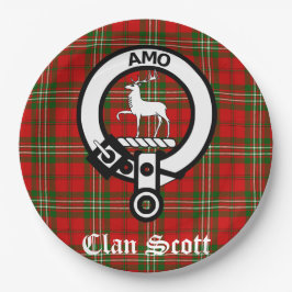 Klan Scott Vapensköld Badge och Tartan