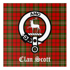 Klan Scott Vapensköld Badge och Tartan