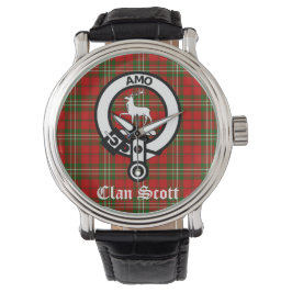 Klan Scott Vapensköld Badge och Tartan Armbandsur