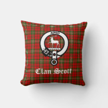Klan Scott Vapensköld Badge och Tartan