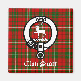 Klan Scott Vapensköld Badge och Tartan Magnet