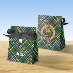 Klan Scott Vapensköld över Grönt Tartan Favor Box Presentaskar