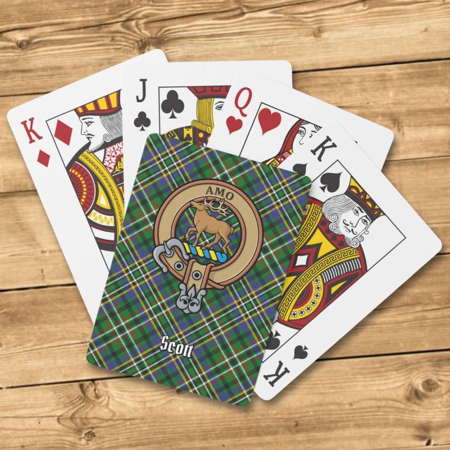 Klan Scott Vapensköld över Grönt Tartan-uppspelnin Casinokort (Skapare uppladdad)