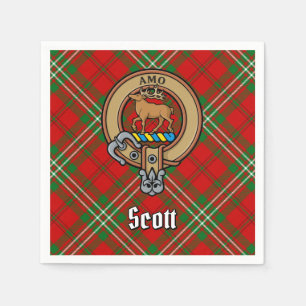 Klan Scott Vapensköld över Red Tartan Pappersservett
