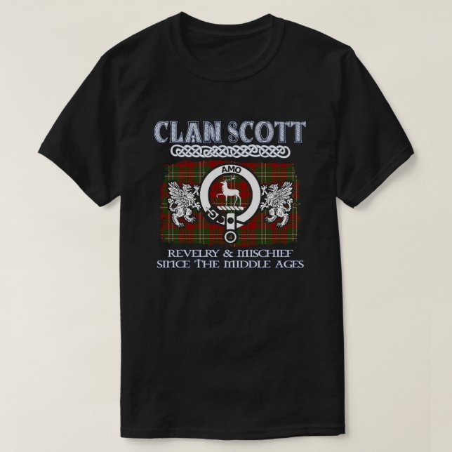 Klan Scott vapensköld Scottish klans Scottish Surn T Shirt (Design framsida)