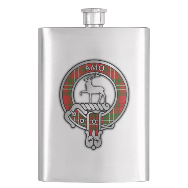 Klan Scott Vapensköld & Tartan Flask Fickplunta (Framsidan)