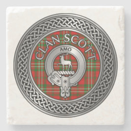 Klan Scott Vapensköld & Tartan Knot Stenunderlägg