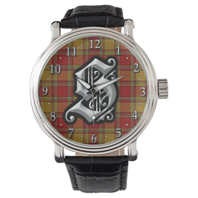 Klan Scrymgeour Brev S Monogram Tartan Armbandsur (Framsida)