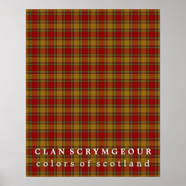 Klan Scrymgeour Färg of Scotland Tartan Poster (Framsidan)