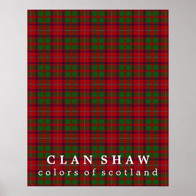 Klan Shaw Färg i Skottland Tartan Poster (Framsidan)
