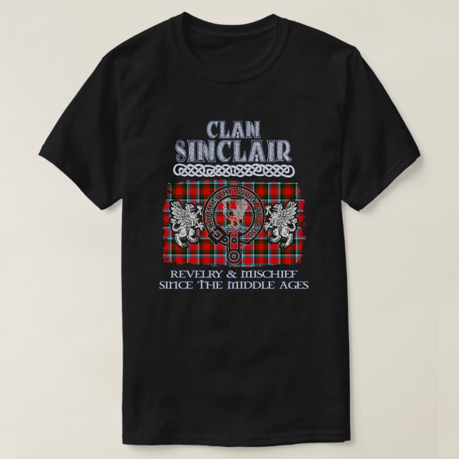 Klan Sinclair 2 vapensköld Scottish klans Scottish T Shirt (Design framsida)