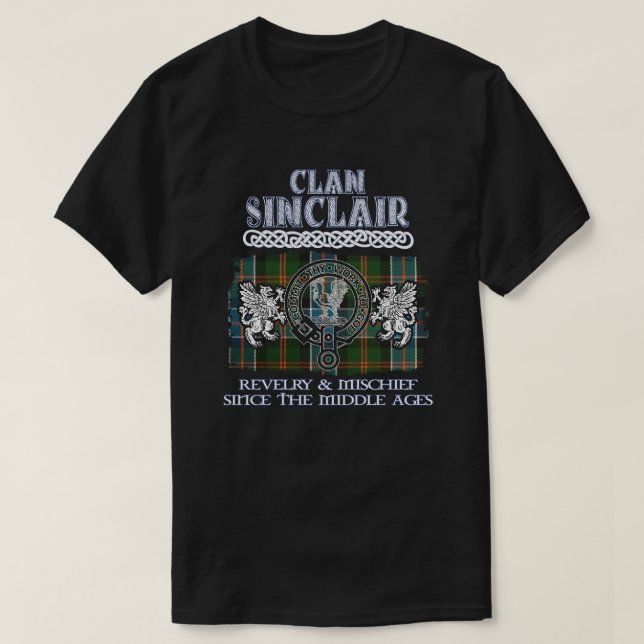 Klan Sinclair 3 vapensköld Scottish klans Scottish T Shirt (Design framsida)