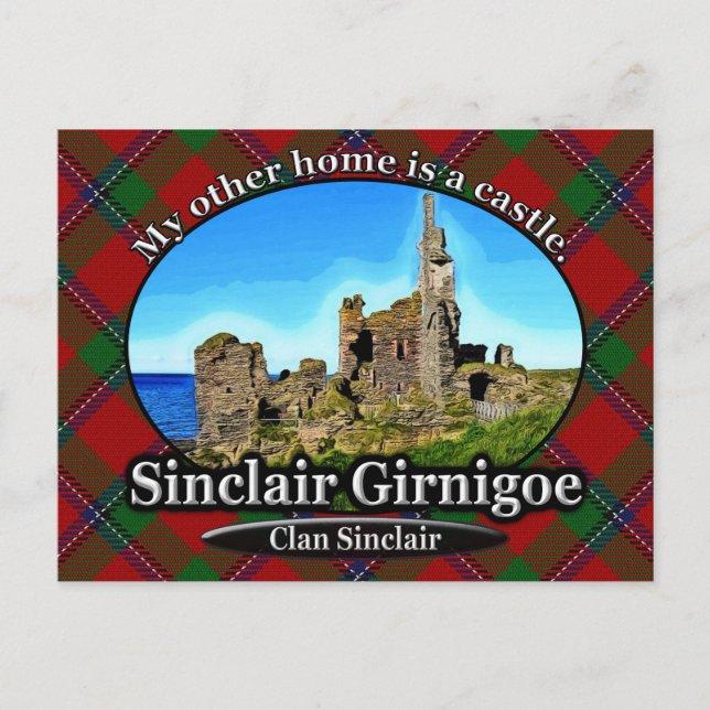 Klan Sinclair Castle Sinclair Girnigoe Scotland Vykort (Framsida)
