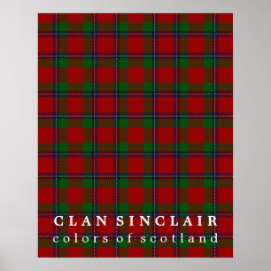 Klan Sinclair Färg of Scotland Tartan Poster
