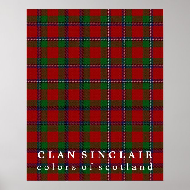 Klan Sinclair Färg of Scotland Tartan Poster (Framsidan)