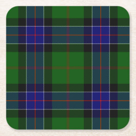 Klan Sinclair Modern Hunting Tartan Underlägg Papper Kvadrat