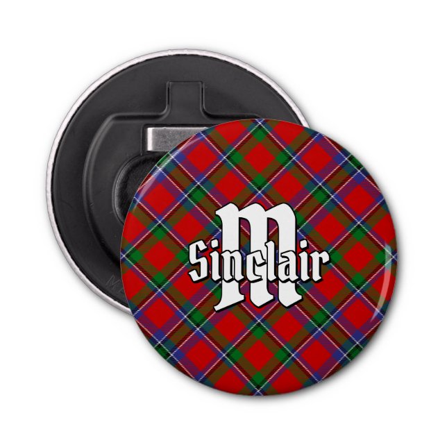 Klan Sinclair Red Tartan Flasköppnare (Framsidan)