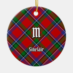 Klan Sinclair Tartan Julgransprydnad Keramik