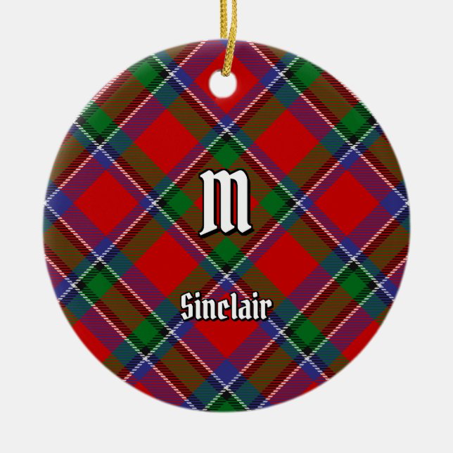 Klan Sinclair Tartan Julgransprydnad Keramik (Framsidan)