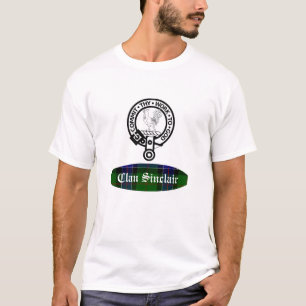 Klan Sinclair Vapensköld Badge & Tartan Anpassade T Shirt