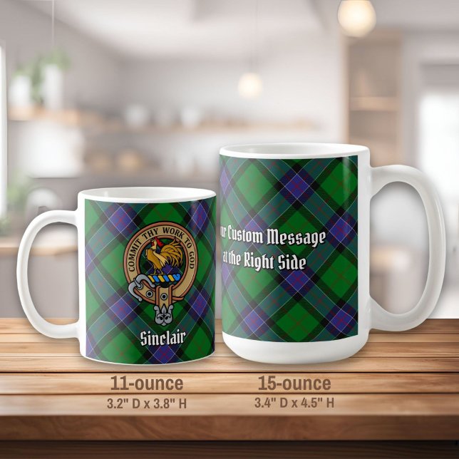 Klan Sinclair Vapensköld över jakt på Tartan Kaffemugg (Skapare uppladdad)