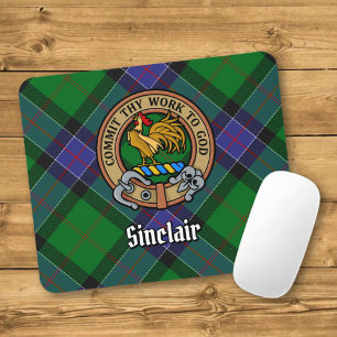 Klan Sinclair Vapensköld över jakt på Tartan Musmatta