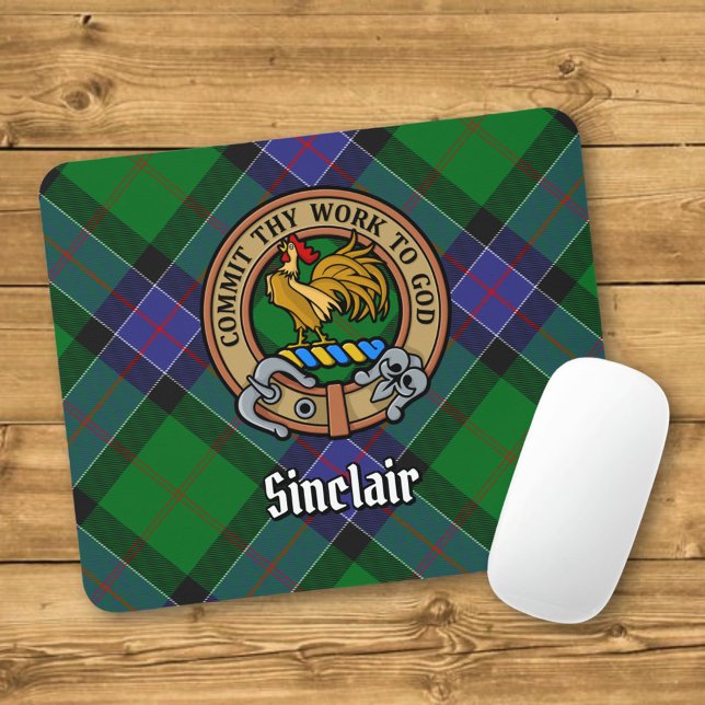 Klan Sinclair Vapensköld över jakt på Tartan Musmatta (Skapare uppladdad)