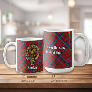 Klan Sinclair Vapensköld över Red Tartan Kaffemugg