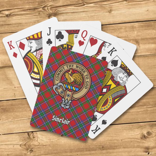 Klan Sinclair Vapensköld över Tartan Casinokort (Skapare uppladdad)