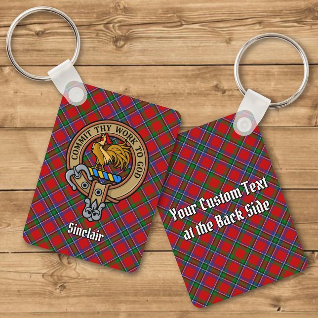 Klan Sinclair Vapensköld över Tartan Nyckelring (Skapare uppladdad)