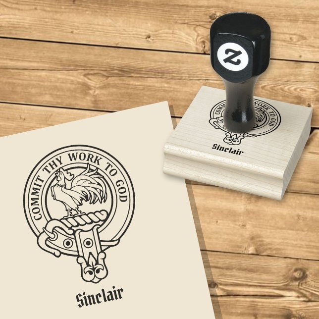 Klan Sinclair Vapensköld Rubber Frimärke Stämpel (Skapare uppladdad)