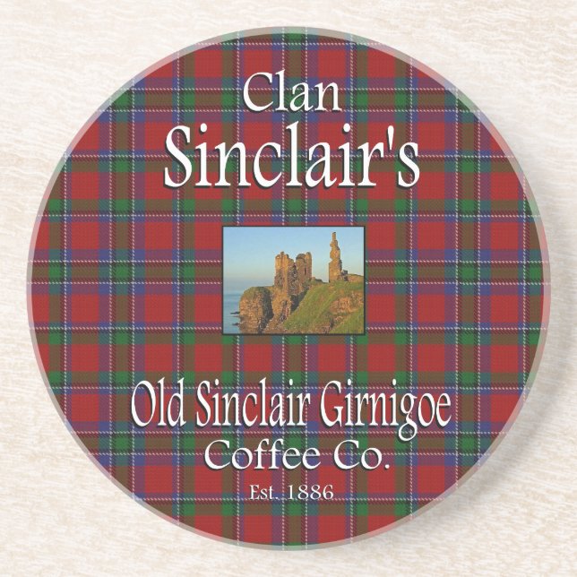 Klan Sinclair's Old Sinclair Girnigoe Coffee Co. Underlägg (Framsidan)