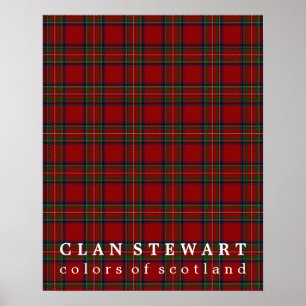 Klan Stewart Färg of Scotland Tartan Poster