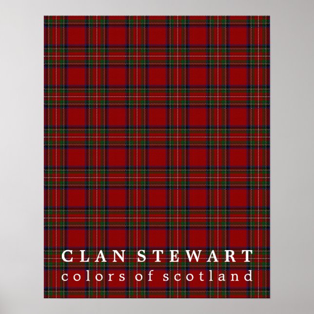 Klan Stewart Färg of Scotland Tartan Poster (Framsidan)