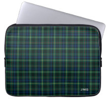 Klan Stewart Hunting Tartan Grönt Plade Monogram