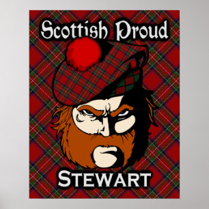 Klan Stewart Scottish Tartan Poster