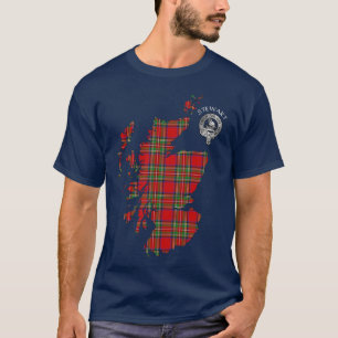 Klan Stewart   Stuart Karta & Vapensköld T Shirt