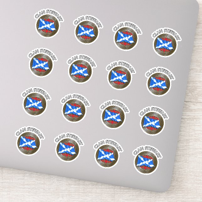 Klan Stewart Tartan Knot & Flagga Klistermärken (Detalj)