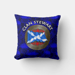Klan Stewart Tartan Knot & Flagga Kudde