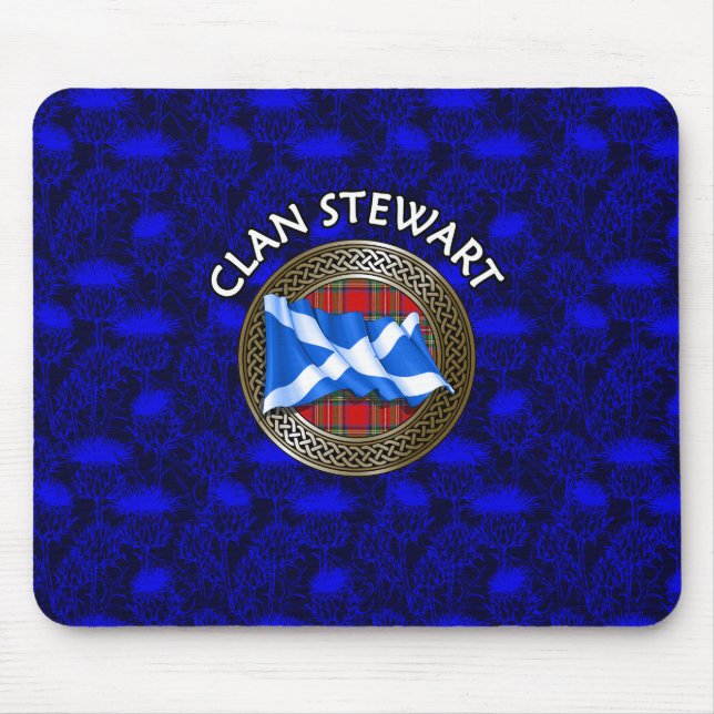 Klan Stewart Tartan Knot & Flagga Musmatta (Framsidan)