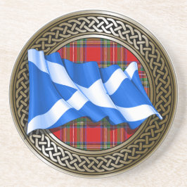 Klan Stewart Tartan Knot & Flagga Underlägg