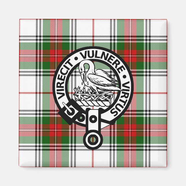 Klan Stewart Tartan Vapensköld Magnet (Framsidan)