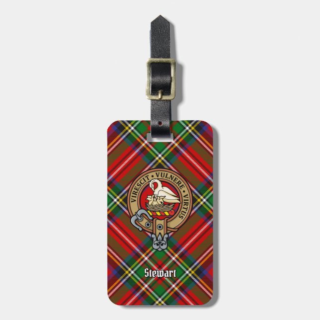 Klan Stewart Vapensköld över Royal Tartan Bagagebricka (Vertikal Framsida)