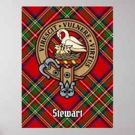 Klan Stewart Vapensköld över Royal Tartan Poster