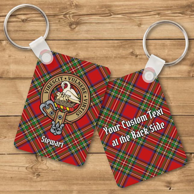 Klan Stewart-Vapensköld över Tartan Keychain Nyckelring (Skapare uppladdad)