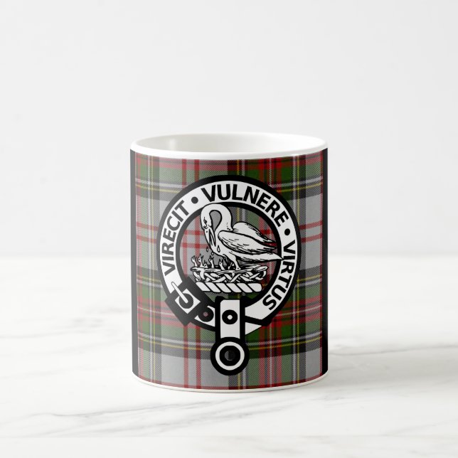Klan Stewart Vapensköld & Tartan Kaffemugg (Center)