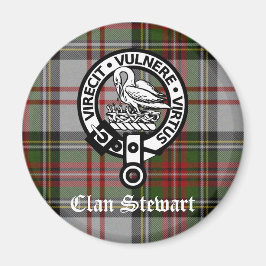 Klan Stewart Vapensköld & Tartan Magnet