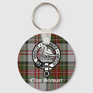 Klan Stewart Vapensköld & Tartan Nyckelring