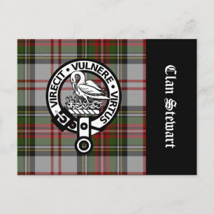 Klan Stewart Vapensköld & Tartan Vykort