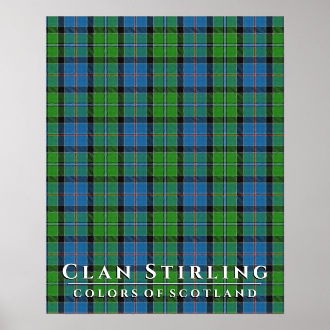 Klan Stirling Färg of Scotland 2 Tartan Play Poster (Framsidan)